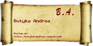 Butyka Andrea névjegykártya